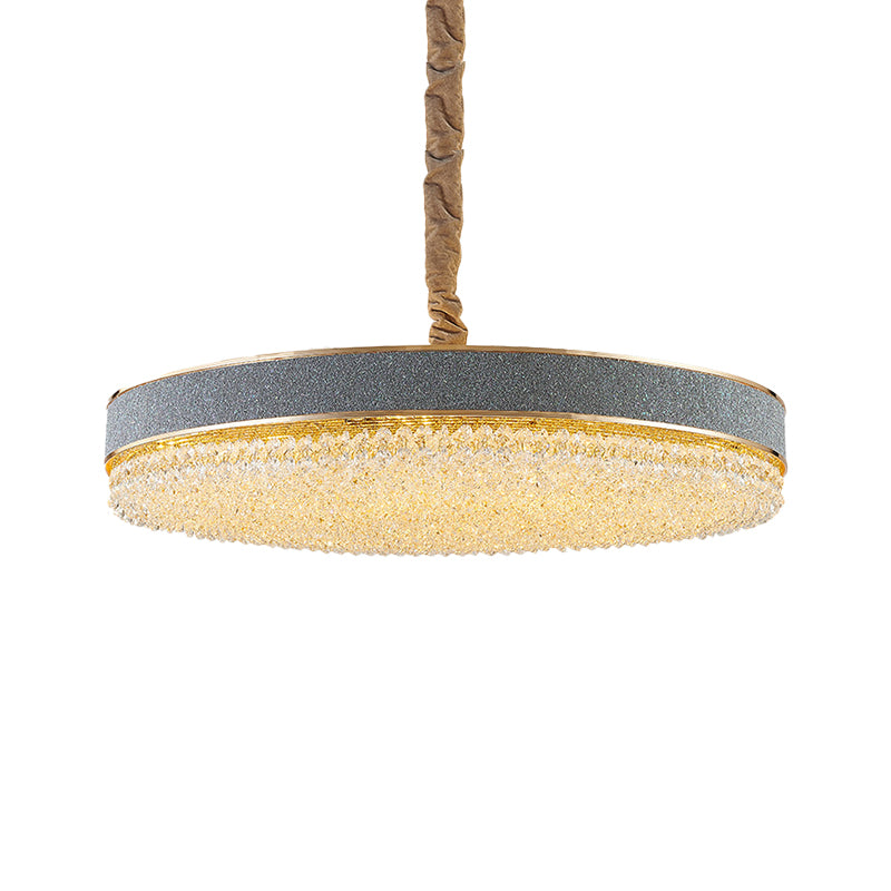 Grijze afwerking ronde suspensie hanger hedendaagse heldere kristallen kralen 9 bollen slaapkamer hangende kroonluchter