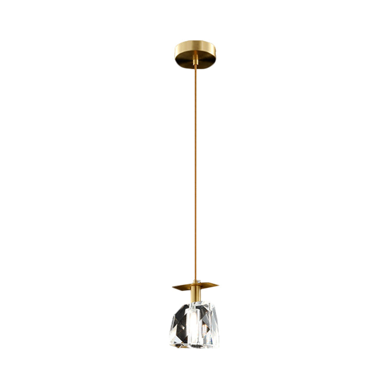 Cubo irregolare Clear Crystal Crystal sospeso a sospensione contemporanea 1 camera da letto con il soffitto di sospensione in oro