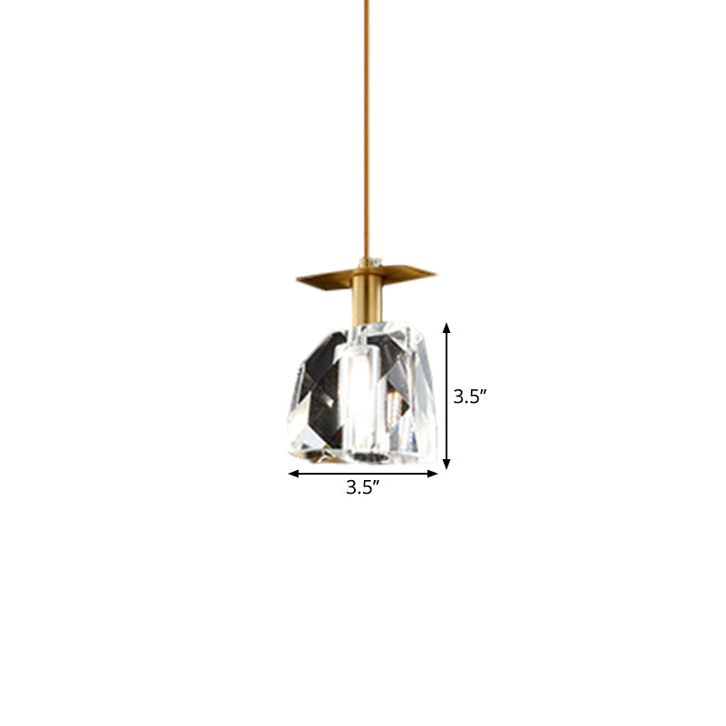 Cubo irregolare Clear Crystal Crystal sospeso a sospensione contemporanea 1 camera da letto con il soffitto di sospensione in oro