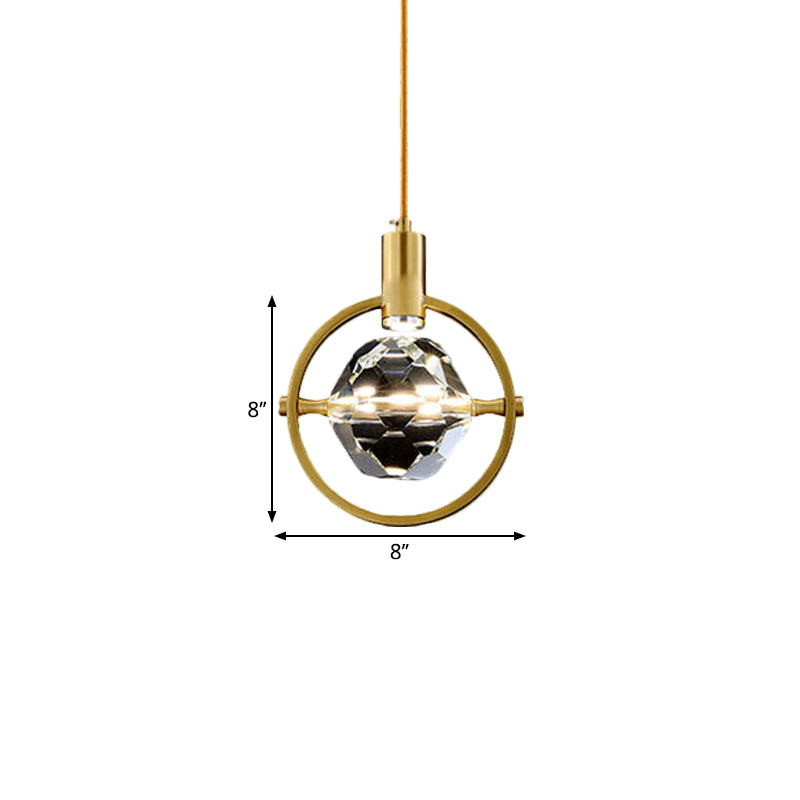 Sfall Cior Crystal Kit lampada sospesa Kit contemporanea camera da letto a led lampada a sospensione anulare in oro