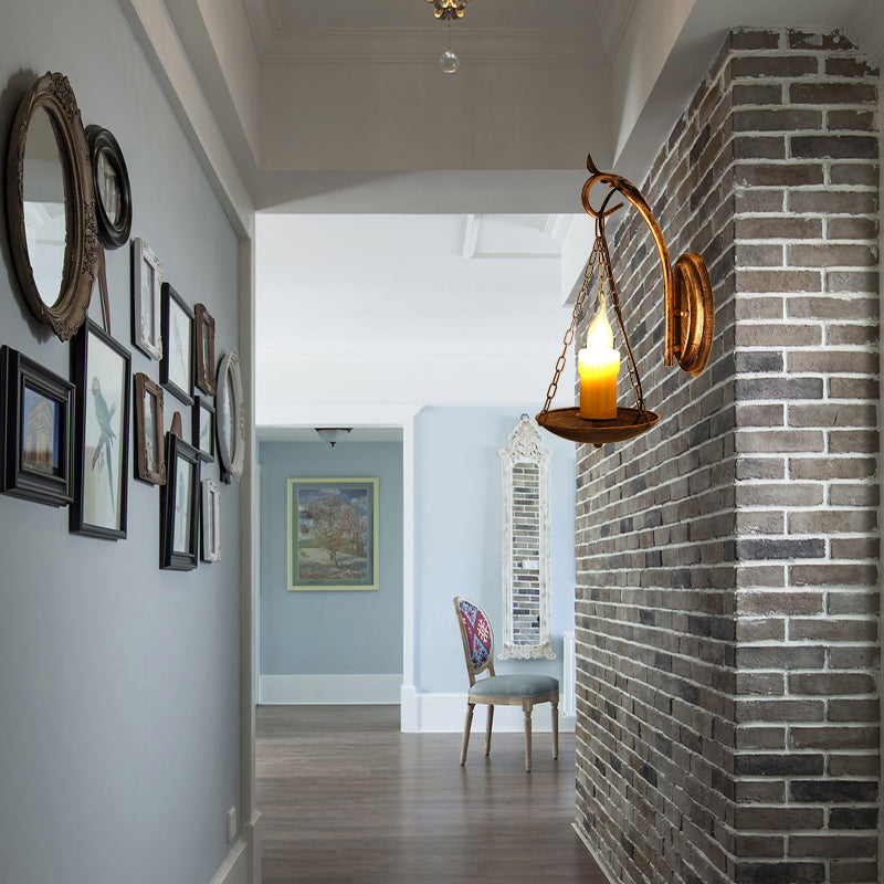 Cougie Suspenten Light Light Rustic Lodge Metallic 1 Éclairage d'éclairage clair pour le foyer