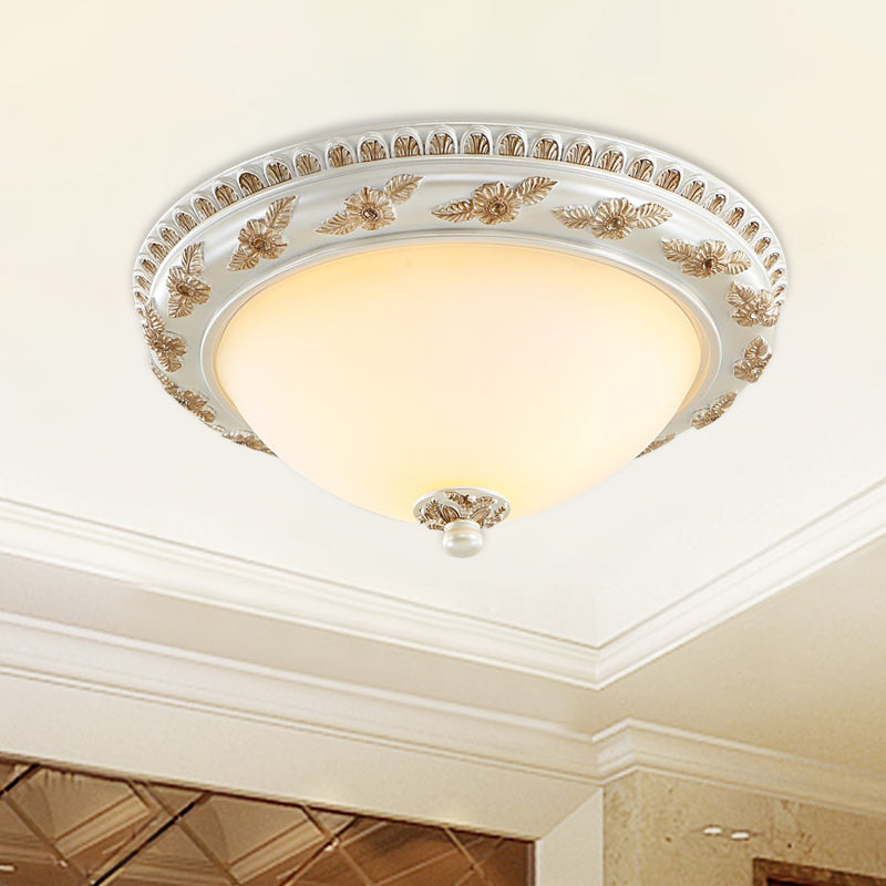 2/3 lampen halve bol inbouwlamp klassiek beige opaline glazen plafondmontagelamp voor keuken, 14"/16"/19,5" W