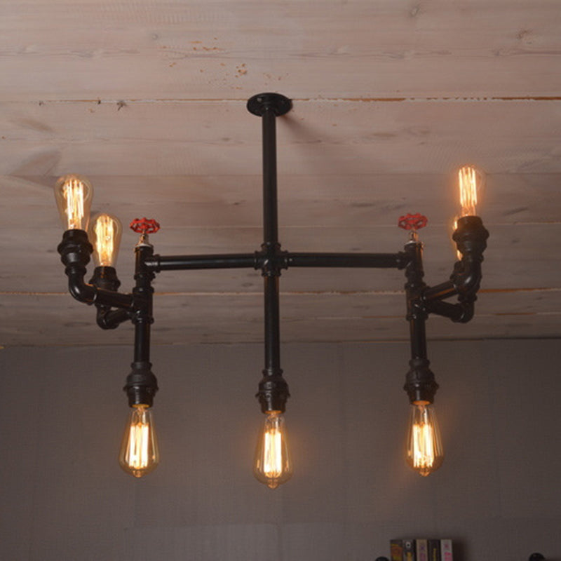 7 bulbes suspendus pendant luminant antique pipe à eau