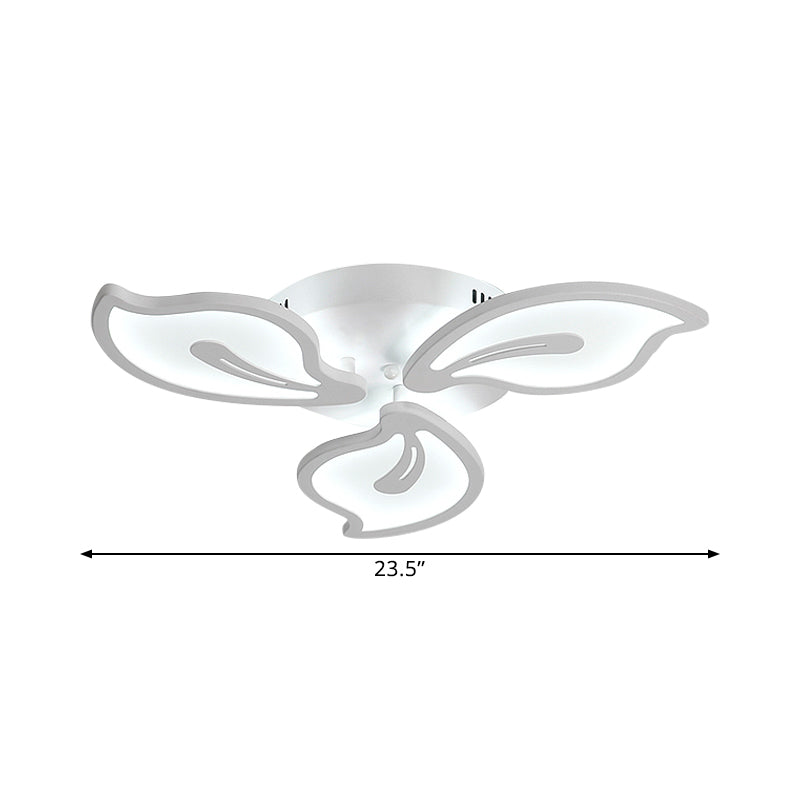 Acrylic Bauhinia Leaves Flush Ceiling Light Modernism LED 3/5/9-Light Flush Mount Light Fixture in Warm/White/Natural Light