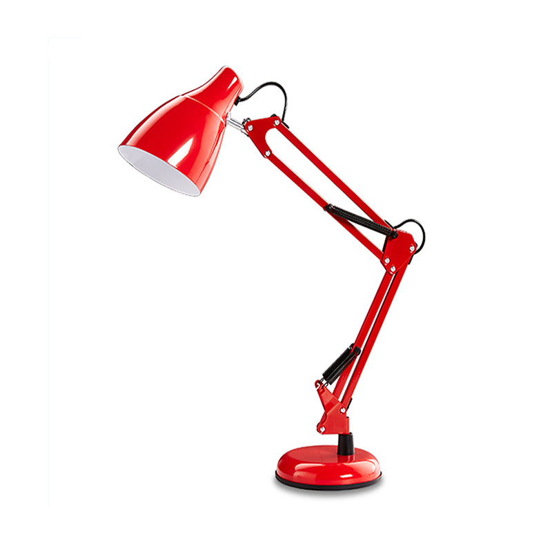 Black/White Multi-Joint Task Desk Lamp with Cone Shade Modern Style 1 Light Metallic Task Lighting for Study Room