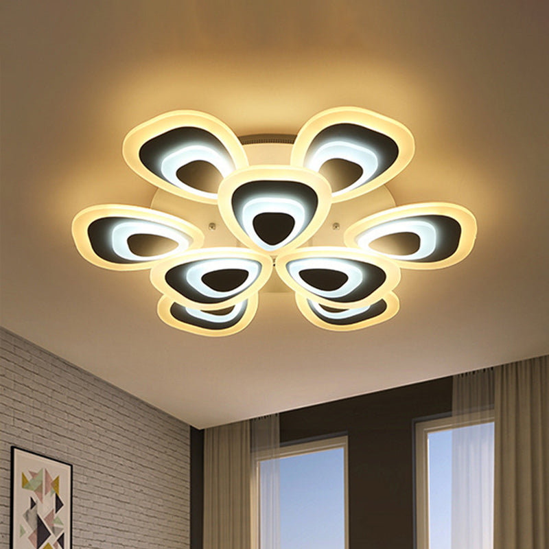 Funzione illuminazione del soffitto acrilico di coda di pavone moderna luci 3/5/9 luci a LED LAMPAGGIO DI MONTRO DI FLUSTO BIANCO in luce calda/bianca/naturale