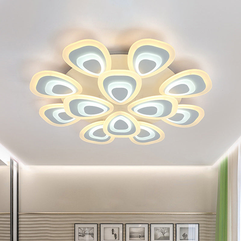 Funzione illuminazione del soffitto acrilico di coda di pavone moderna luci 3/5/9 luci a LED LAMPAGGIO DI MONTRO DI FLUSTO BIANCO in luce calda/bianca/naturale