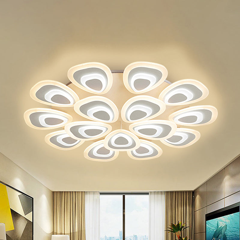 Funzione illuminazione del soffitto acrilico di coda di pavone moderna luci 3/5/9 luci a LED LAMPAGGIO DI MONTRO DI FLUSTO BIANCO in luce calda/bianca/naturale