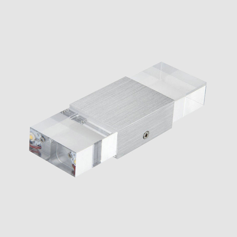 Rechteckige Acryl -LED -LED -LED -Wandleuchte moderne 1 leichte silberne Wandlampe in warmem/weißem Licht