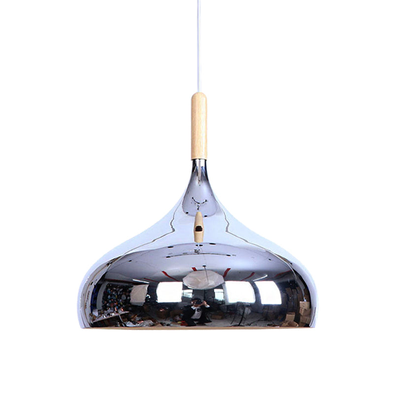 1 têtes de bol de bol d'éclairage pendentif moderniste élégant chromé / or / rose or métallique suspendue en suspension pour table à manger