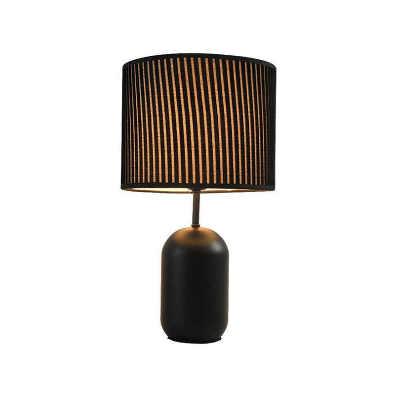 Wit/zwarte single single drum studielamp modernisme stof led leeslicht voor slaapkamer