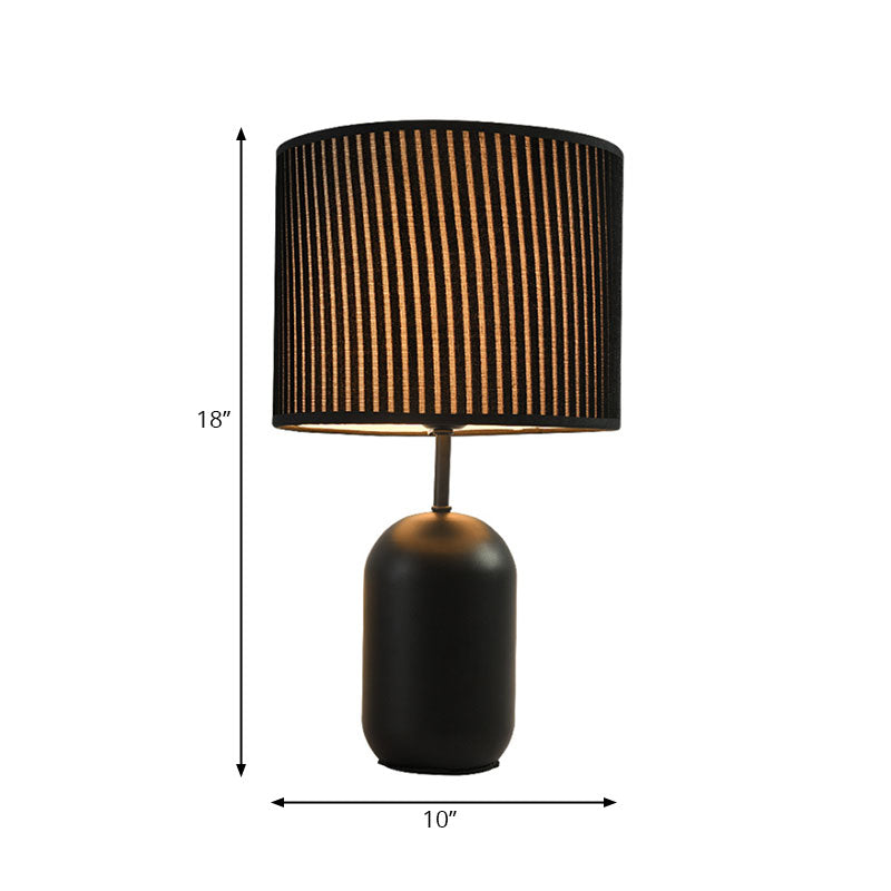 Wit/zwarte single single drum studielamp modernisme stof led leeslicht voor slaapkamer
