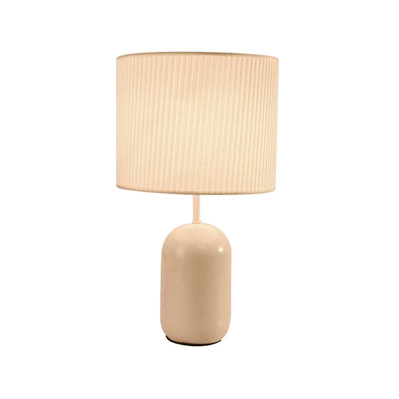Wit/zwarte single single drum studielamp modernisme stof led leeslicht voor slaapkamer