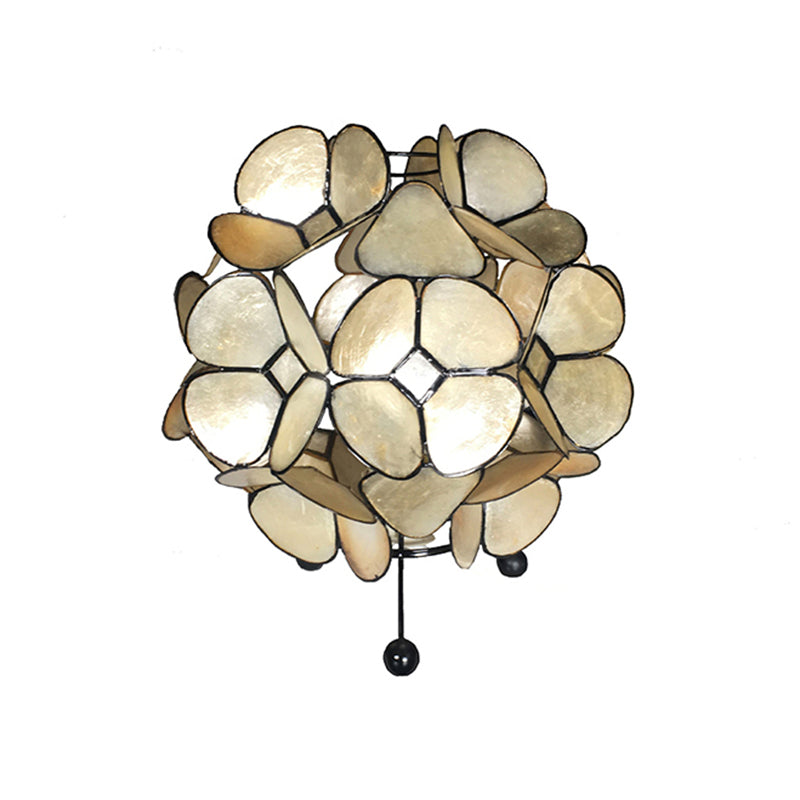1 Light Bedroom Reading Book Light with Globe Natural Shell Shade Gold Task Lighting