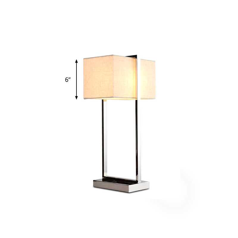 LED Rectangular Reading Book Light Modernism Fabric Task Lighting in Beige for Bedroom
