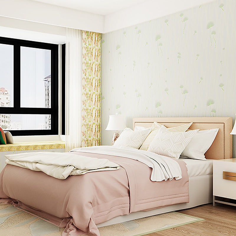 Soft Color Dandelion Wallpaper Roll Stain Resistant Countryside Girls Bedroom Wall Art