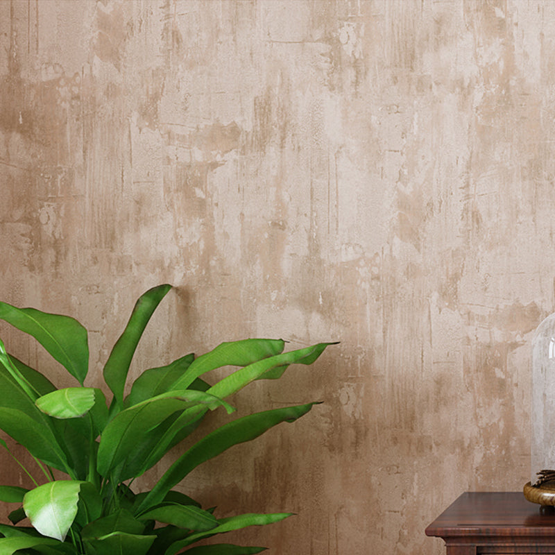 Cement Look Wallpaper in Pastel Color Steampunk Wall Covering for Living Room, Unpasted