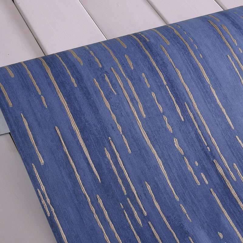 Minimalistic Stripes Wallpaper for Living Room 57.1-sq ft Wall Art in Dark Color