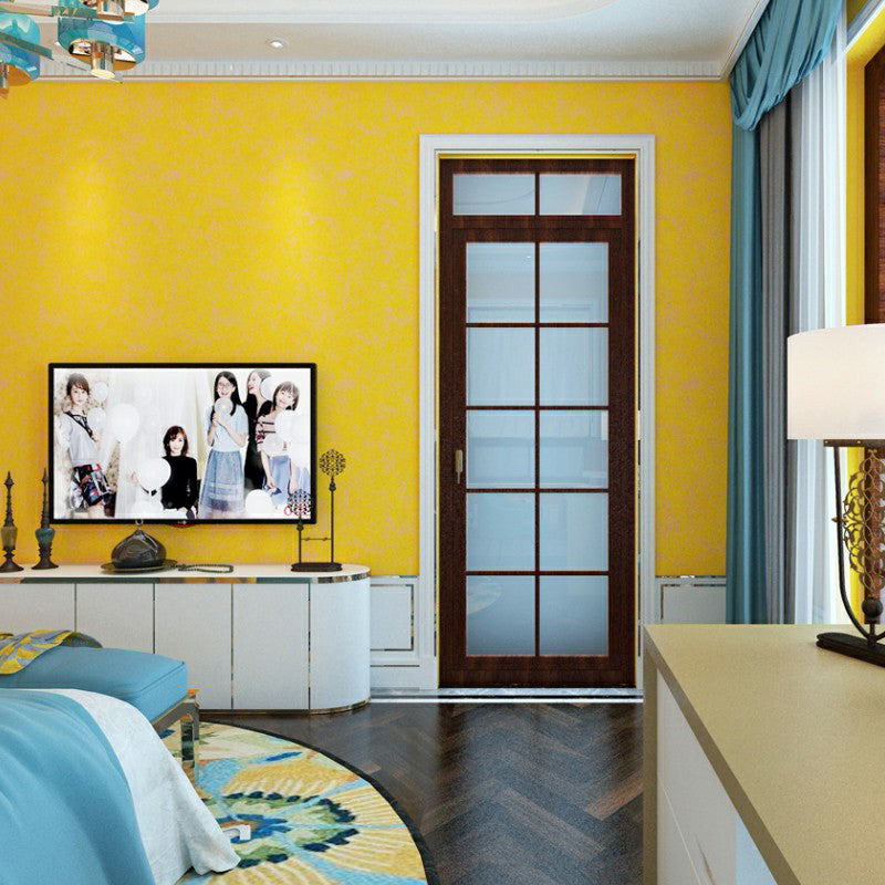 Countryside Solid Mottling Wallpaper Bright Yellow Water Resistant Wall Art for Living Room