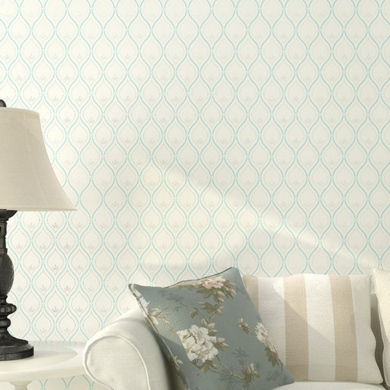 Contemporary Ogee Wallpaper Roll Light-Color Geometrical Wall Art for Living Room