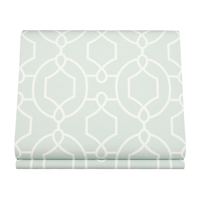 Symmetric Geometry Wallpaper Roll Modern Style Paper Printed Wall Decor in Mint Green