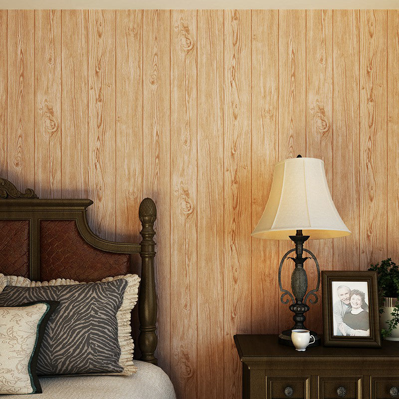 Pastel Color Wood Wallpaper Stain Resistant Wall Covering for Living Room, Non-Pasted