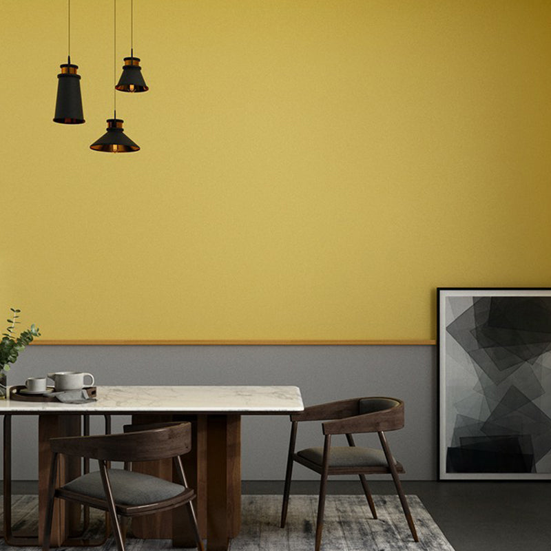 Modern Solid Removable Wallpaper for Snack Bar 19.4-sq ft Wall Decor in Yellow, Peel and Stick