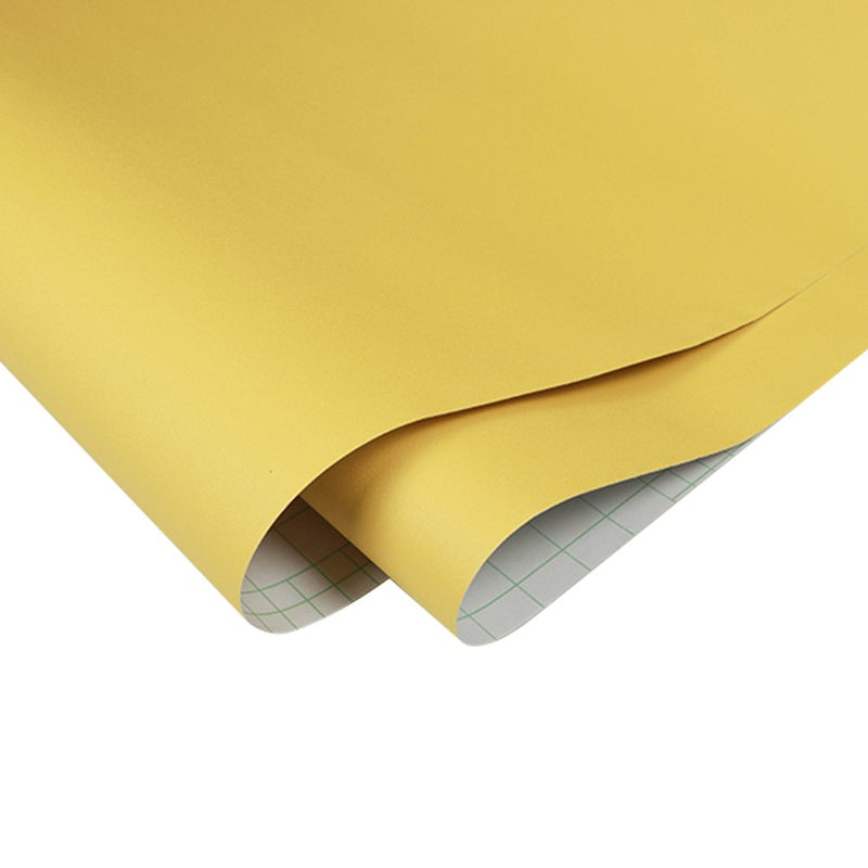 Modern Solid Removable Wallpaper for Snack Bar 19.4-sq ft Wall Decor in Yellow, Peel and Stick