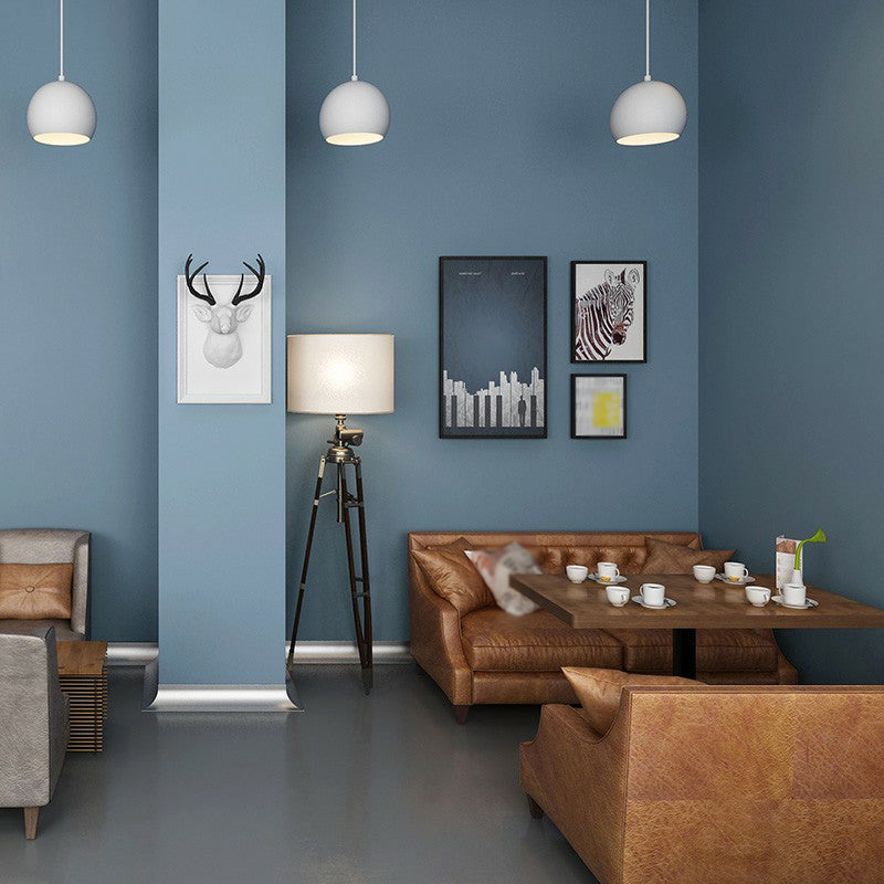 Stick On Nordic Plain Wallpaper Grey-Blue Easy Peel Off Wall Covering in Grey-Blue