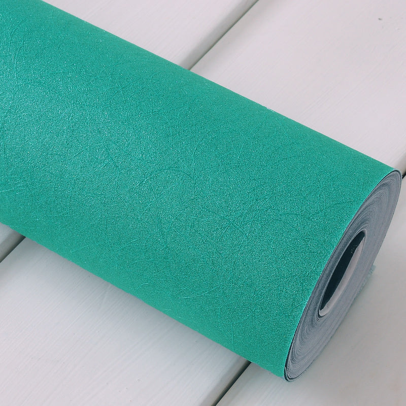 Peacock Green Plain Wallpaper Roll Waterproofing Minimalist Bedroom Wall Covering