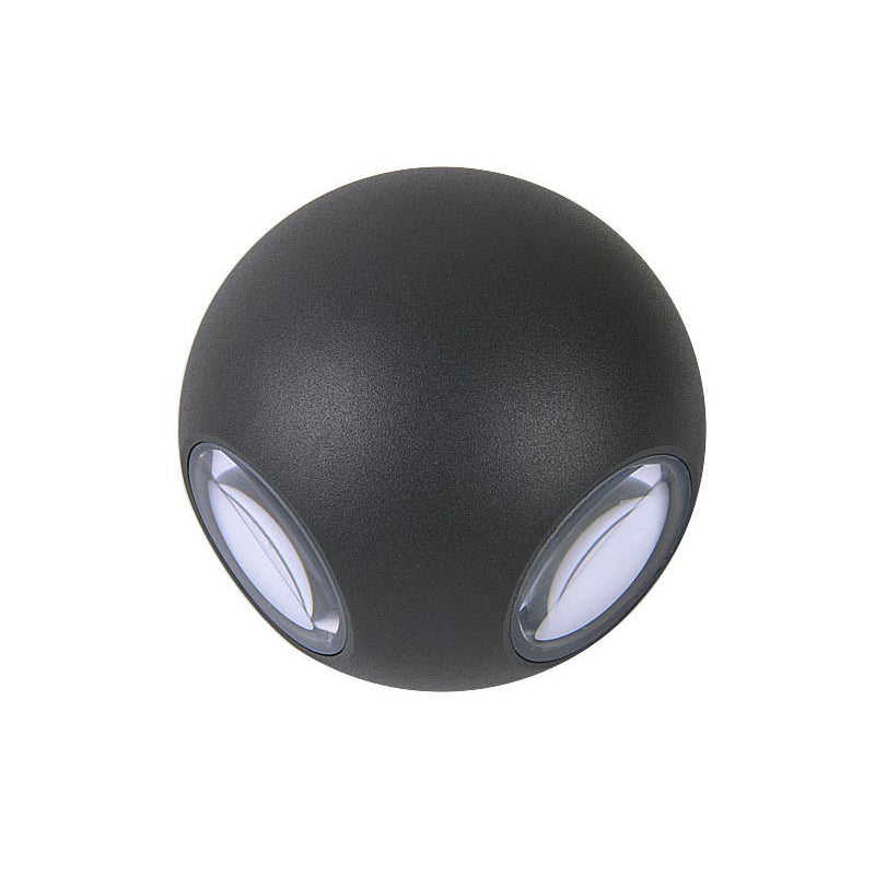 Afgeronde schaduw veranda wandlamp aluminium warm/witte verlichting led moderne stijlvolle stenstoffelverlichtingsarmatuur in zwart