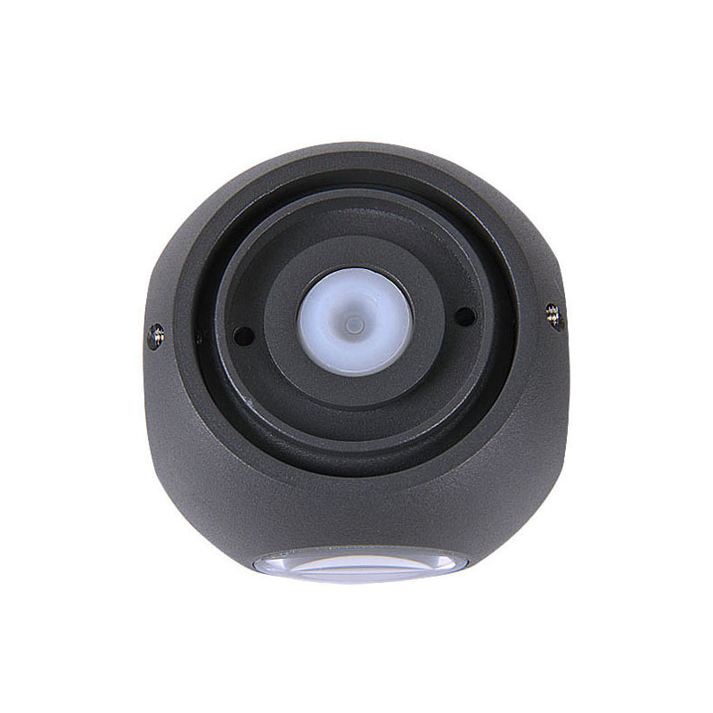 Afgeronde schaduw veranda wandlamp aluminium warm/witte verlichting led moderne stijlvolle stenstoffelverlichtingsarmatuur in zwart