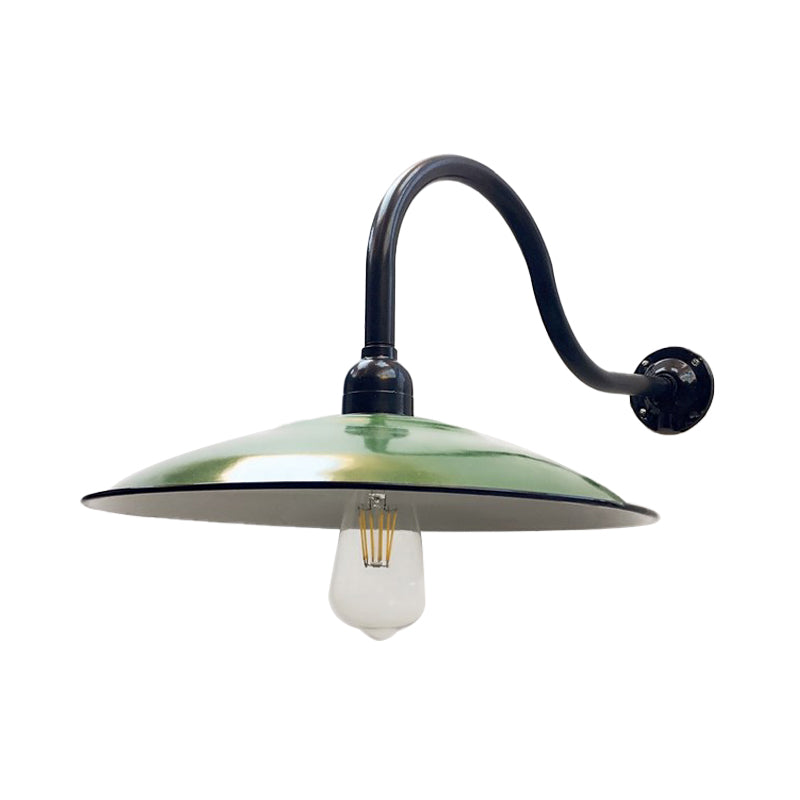 1 Kopfsaucer -Wandbeleuchtung Vintage -Stil grüne Metallic Leuchtenbeleuchtung für Esszimmer, 12 "/14" Breite