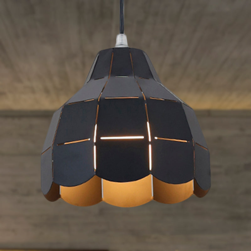 Black/Gray/White/Yellow/Blue Folded Pendant Light Modern Nordic Metal 1 Light Dining Room Hanging Lamp