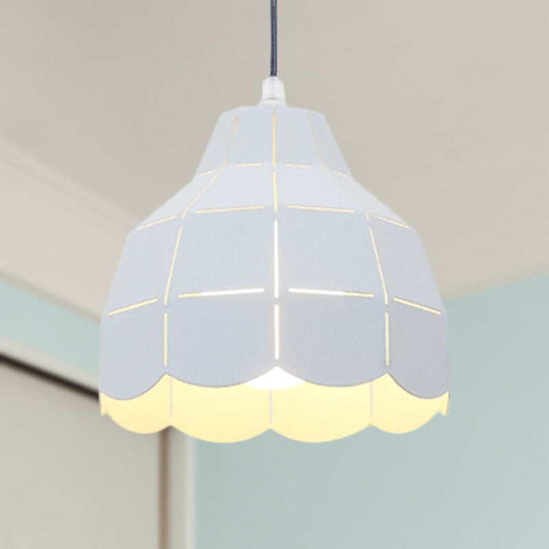 Black/Gray/White/Yellow/Blue Folded Pendant Light Modern Nordic Metal 1 Light Dining Room Hanging Lamp