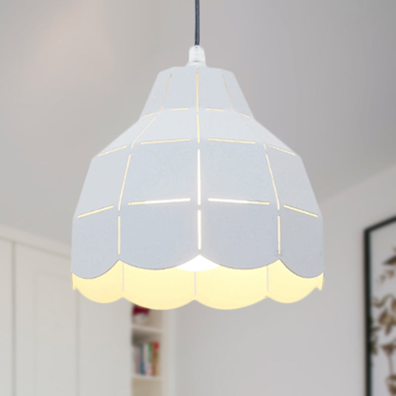 Black/Gray/White/Yellow/Blue Folded Pendant Light Modern Nordic Metal 1 Light Dining Room Hanging Lamp