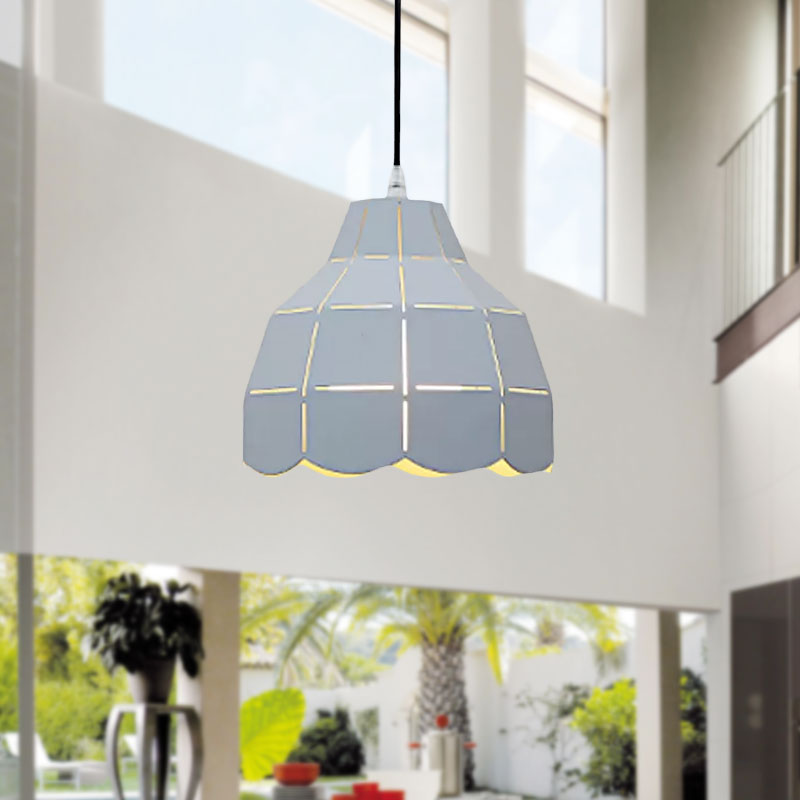 Black/Gray/White/Yellow/Blue Folded Pendant Light Modern Nordic Metal 1 Light Dining Room Hanging Lamp
