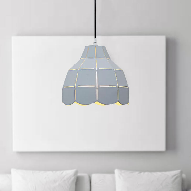 Black/Gray/White/Yellow/Blue Folded Pendant Light Modern Nordic Metal 1 Light Dining Room Hanging Lamp