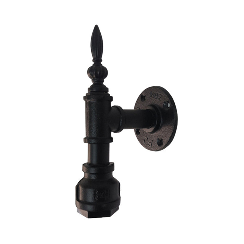 Metallic Matt Black Wall Lighting Rohr Design 1 Leichte Vintage -Wandleuchte für Schlafzimmer