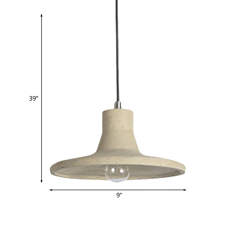 1 lampada appesa in calcestruzzo leggero vintage industriale grigio/bianco sfarcia a soffitto a soffitto a soffitto