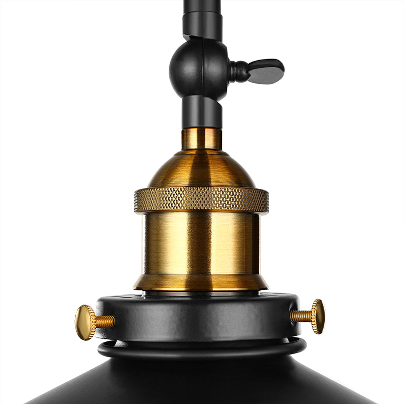 Metal Black Island Lighting Cone Shade 3 Heads Vintage Stylish Ceiling Light Fixture for Living Room