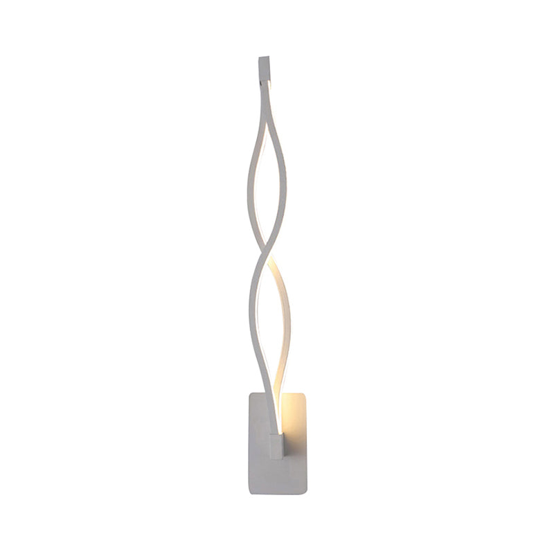Acrylic Intertwined LED Wall Sconce Simplicity 1 Light Black/White Sconce Lighting in Warm/White Light