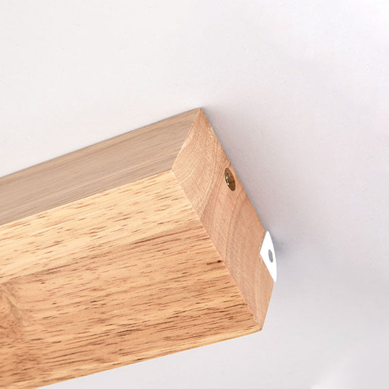 Modern Linear Wooden Wall Sconce Lamp 1-Light LED Down Lighting Fixture for Bedroom
