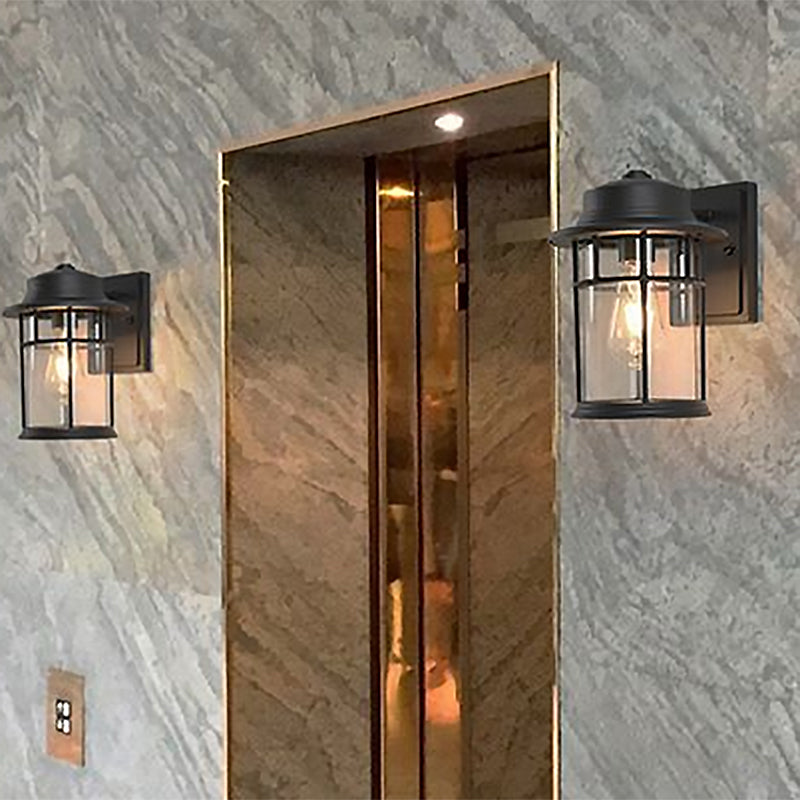 Schwarz One Light Leuchte licht industriell durchsichtige Glaszylinder -Beleuchtungsbehandlung mit Rechteck/Rundplatte