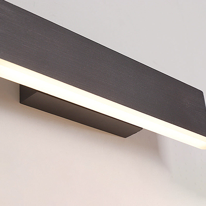 Metal Rotatable Rectangular Sconce Lighting Contemporary LED Coffee/White Wall Lamp for Bedside, Warm/White Light