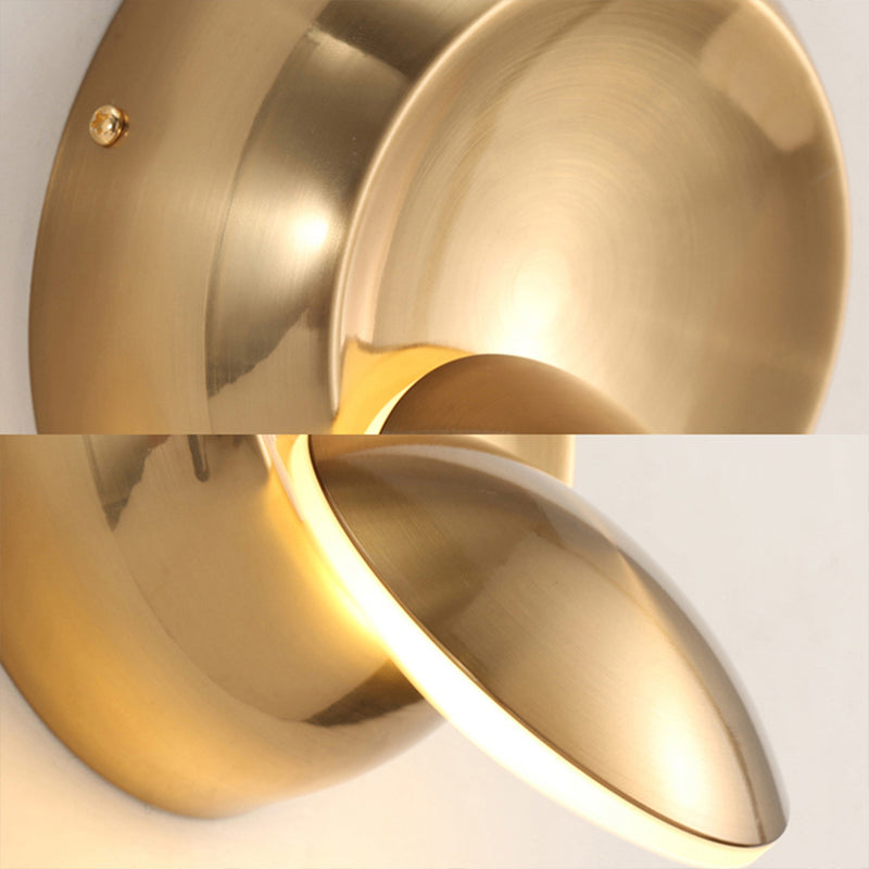 Black/White Finish Rounded Wall Lamp Simple Style LED Aluminum Sconce Lighting for Stairway