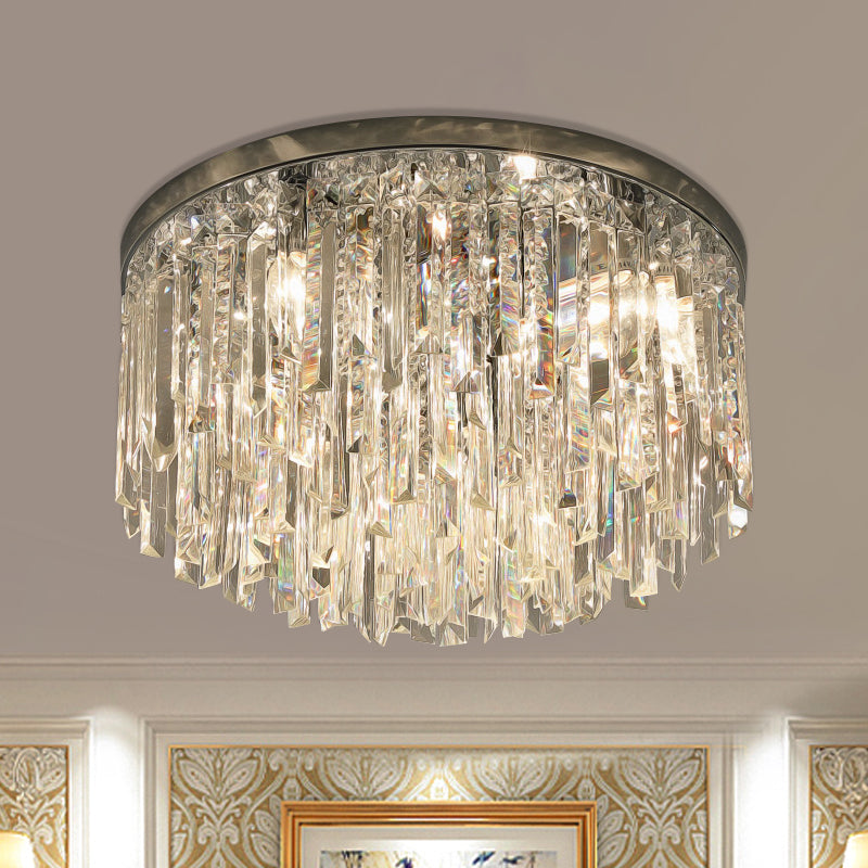 Chroom/Goud Tapered Flush Verlichting Hedendaagse Crystal Draping 6 Hoofden Slaapkamer Plafond Opgezette Licht