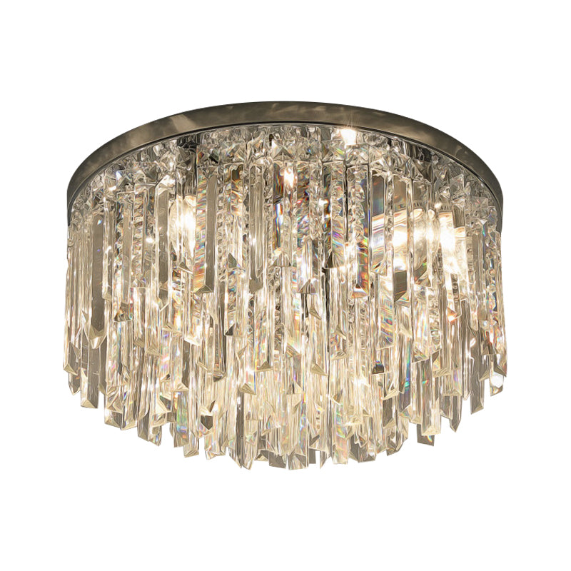 Chroom/Goud Tapered Flush Verlichting Hedendaagse Crystal Draping 6 Hoofden Slaapkamer Plafond Opgezette Licht