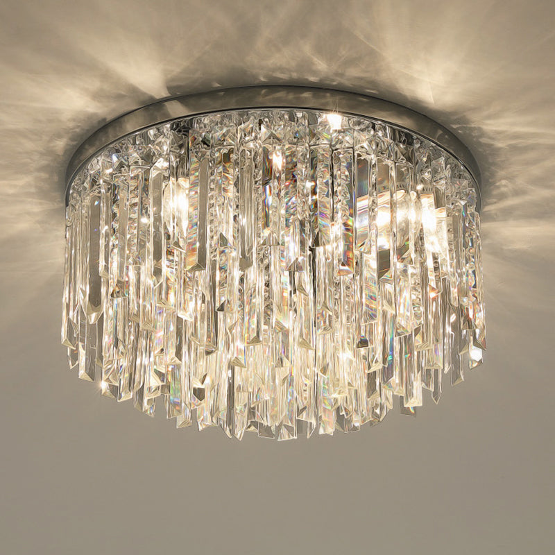 Chroom/Goud Tapered Flush Verlichting Hedendaagse Crystal Draping 6 Hoofden Slaapkamer Plafond Opgezette Licht