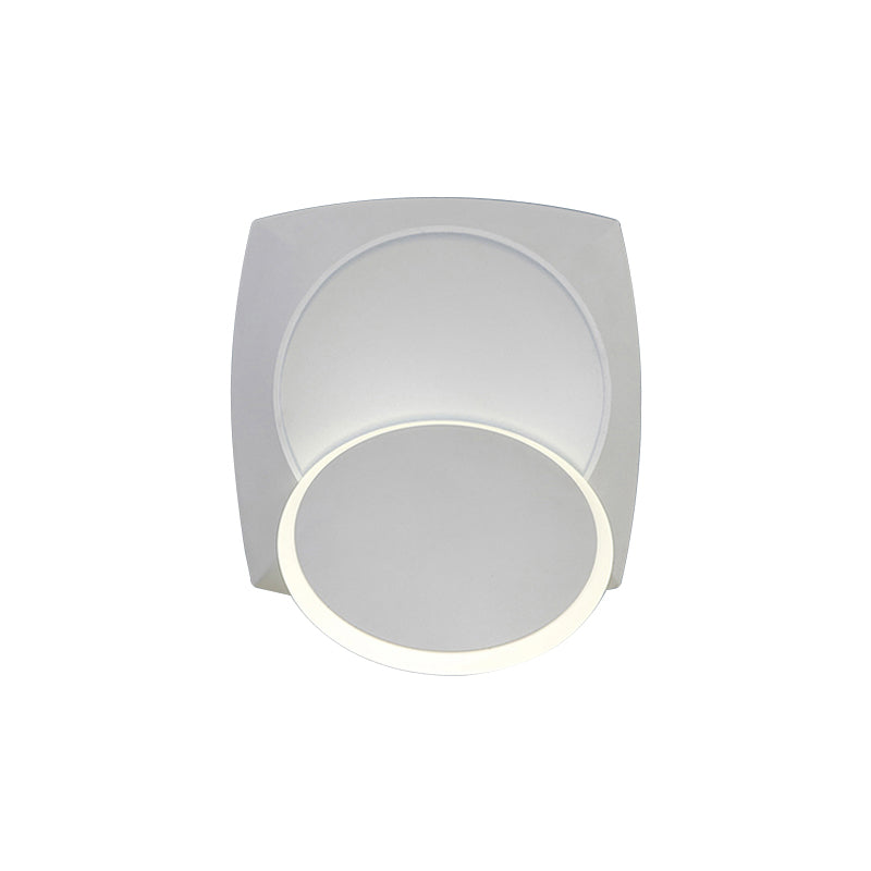 Rotation Squared Metallic Mur Murce Minimalisme LED Mur blanc LED MUR MURD dans un éclairage chaud / blanc